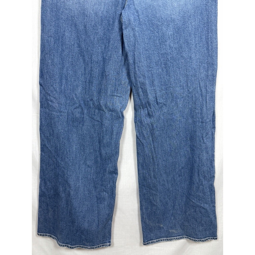 American Eagle Jeans Womens 10 Wide Leg Baggy Denim Super High Rise Distressed - Picture 8 of 11